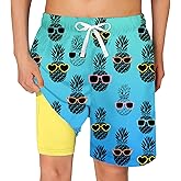 swimsobo Boys Swim Trunks for 5-18 Years Compression Liner Swimsuit Shorts Swimwear Boxer Bathing Suit