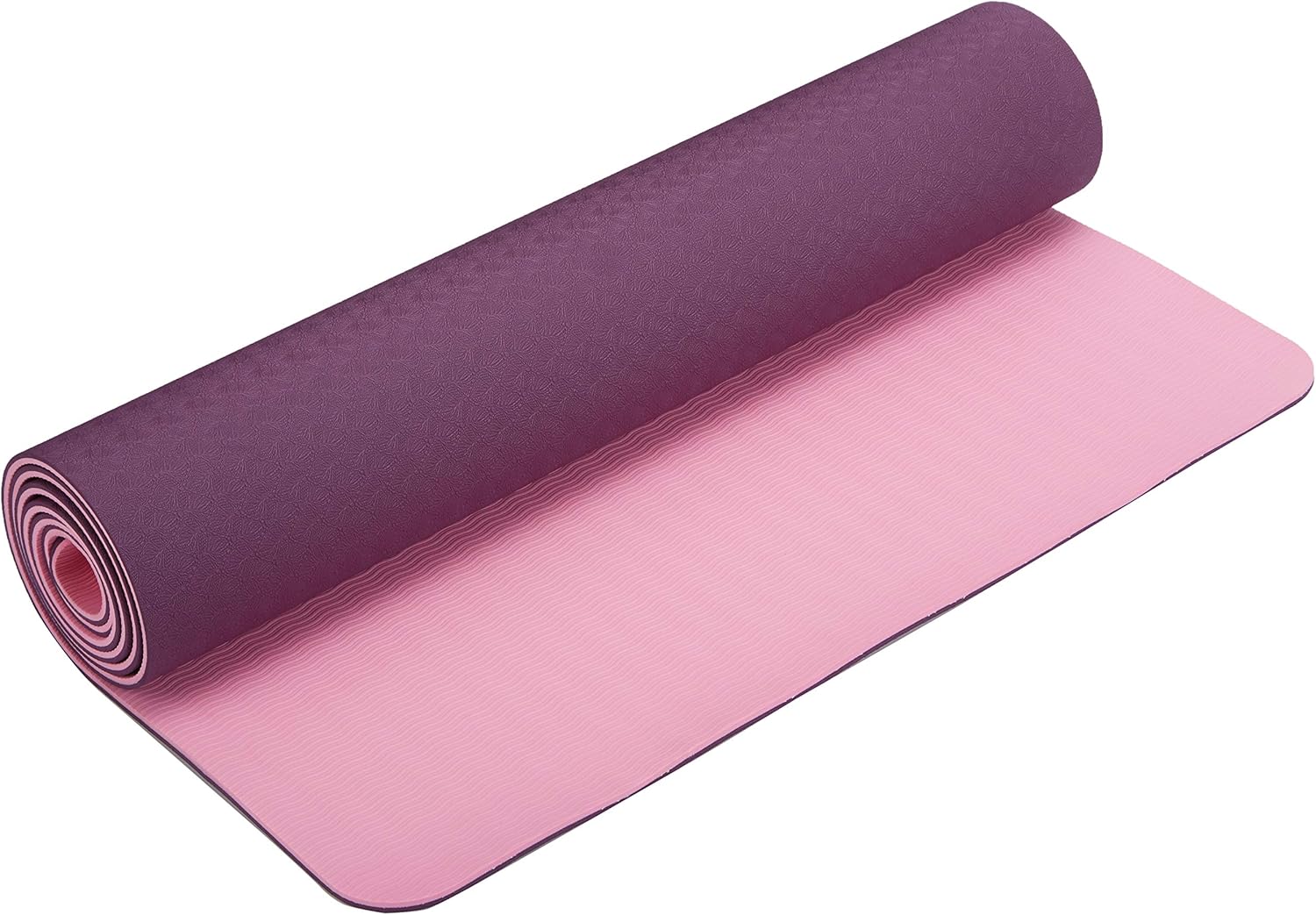 (Purple) Yoga Mat by DynActive 1/4" (7mm) Thick Premium Non Slip Eco