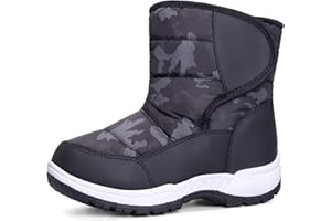 K KomForme Boys & Girls Snow Boots Warm Anti-Slip Outdoor Winter Shoes (Toddler/Little Kid/Big Kid)