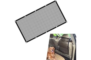 pinflaw 1 PC Car Backseat Barrier Mesh, 45.27" x 24.4" Anti-Scratch Bite-Resistant Safety Protection Micro Net, Multifunctional Portable Adjustable Rope Accessories, for Most Car Models (Black)