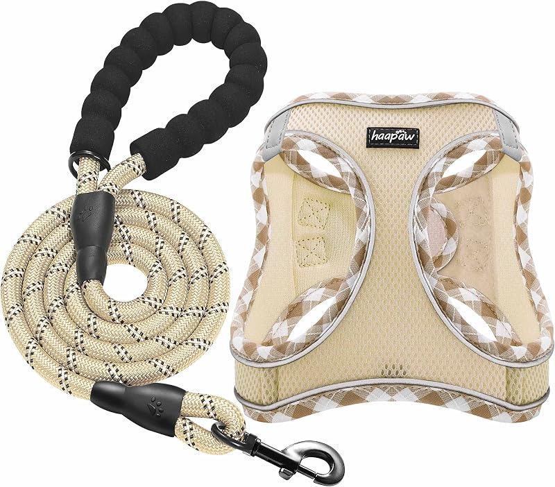 haapaw Dog Harness and Lead Set No Pull Reflective Step-in Vest Harness