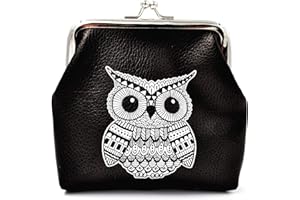 Nodykka Pu Leather Coin Purse Cute Animal Owl Wallet Bag Change Pouch Gifts for Women Kids Girls Key Holder