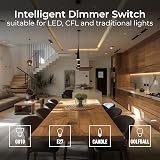 BG Electrical Intelligent Single Wall Dimmer Switch 2 Way Polished Chrome 200W view 4