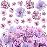 JGRSHES 210Pcs Mini Fake Flower Heads Purple Small Silk Faux Flower Heads Artificial Rose Daisy Multicolor Flowers Bulk for Cake Crafts DIY Graduation Cap Wedding Hair Dresses Wreath Party Home Decor