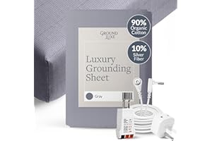 GroundLuxe Organic Fitted Grounding Sheet in Gray for a King Size Bed