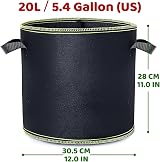 Growerz 20L Fabric Grow Pot - Durable Non-Woven PET Plant Container view 2
