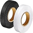 Outus Iron on Hem Tape Fabric Fusing Hemming Tape for Pants Each 27 Yards, 2 Pack(3/8 Inch,Black, White)