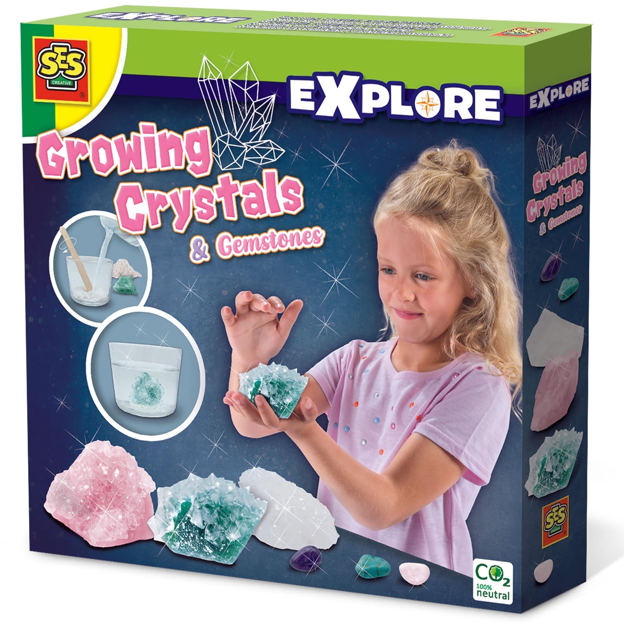 SES Creative Growing Crystals and Gemstones, Black
