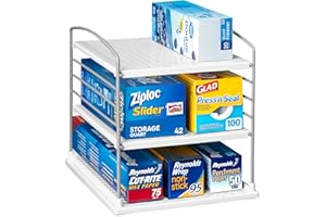 YouCopia UpSpace Adjustable Box Organizer for Foil Wrap and Kitchen Cabinet Storage, Original, White