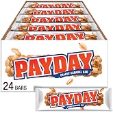 PAYDAY Peanut Caramel Candy Bars, 1.85 oz, 24 ct | Full Size Peanut Caramel Bars, Kosher and Gluten Free, Individually Wrapped for Parties, Movie Nights and Stocking Stuffers