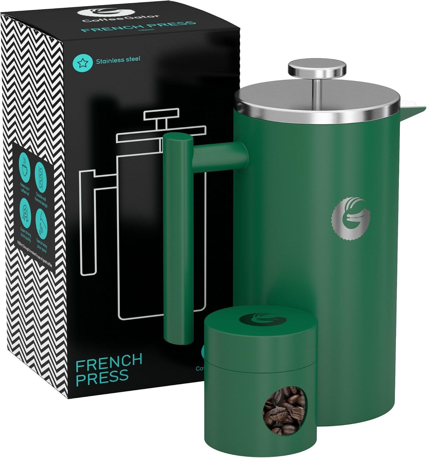 Coffee Gator Cafetiere Coffee Maker Less Sediment, HotterforLonger