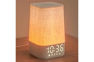 LIORQUE Sunrise Alarm Clock Wake Up Light with 30 Soothing Sounds Dimmable Display, Digital Alarm Clock with Mains Powered fo