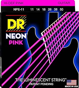 Dr Strings Neon 11–50 - Juego de cuerdas para guitarra eléctrica, color rosa
