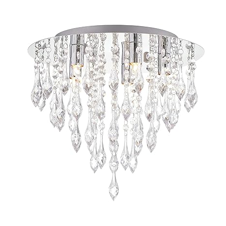 Modern Black White Small Crystal Chandeliers Chrome Ceiling