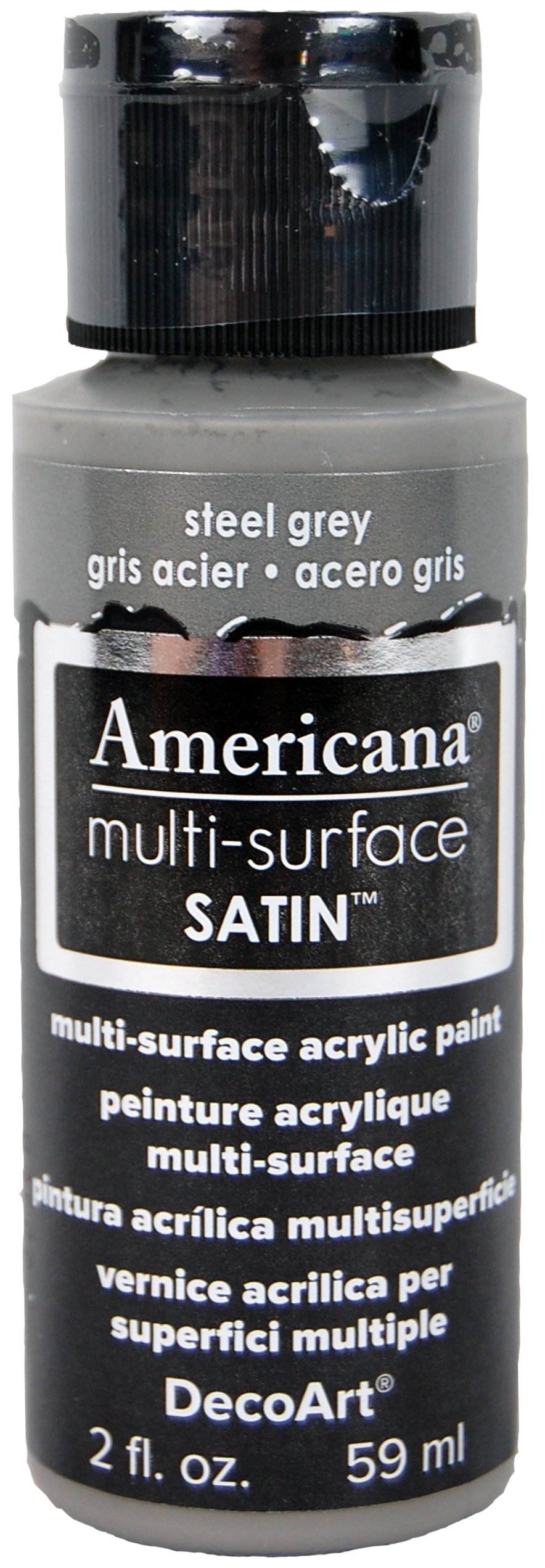 DecoArt Acrylics Multi-Purpose Paint, Steel Grey Satin