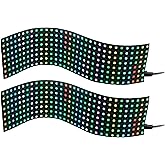 SVFISHKK WS2812B RGB LED Digital Individually Addressable Panel Light LED Module Matrix Screen DC5V Controllers Image Video Text Display (2pcs 8x32 Pixels)