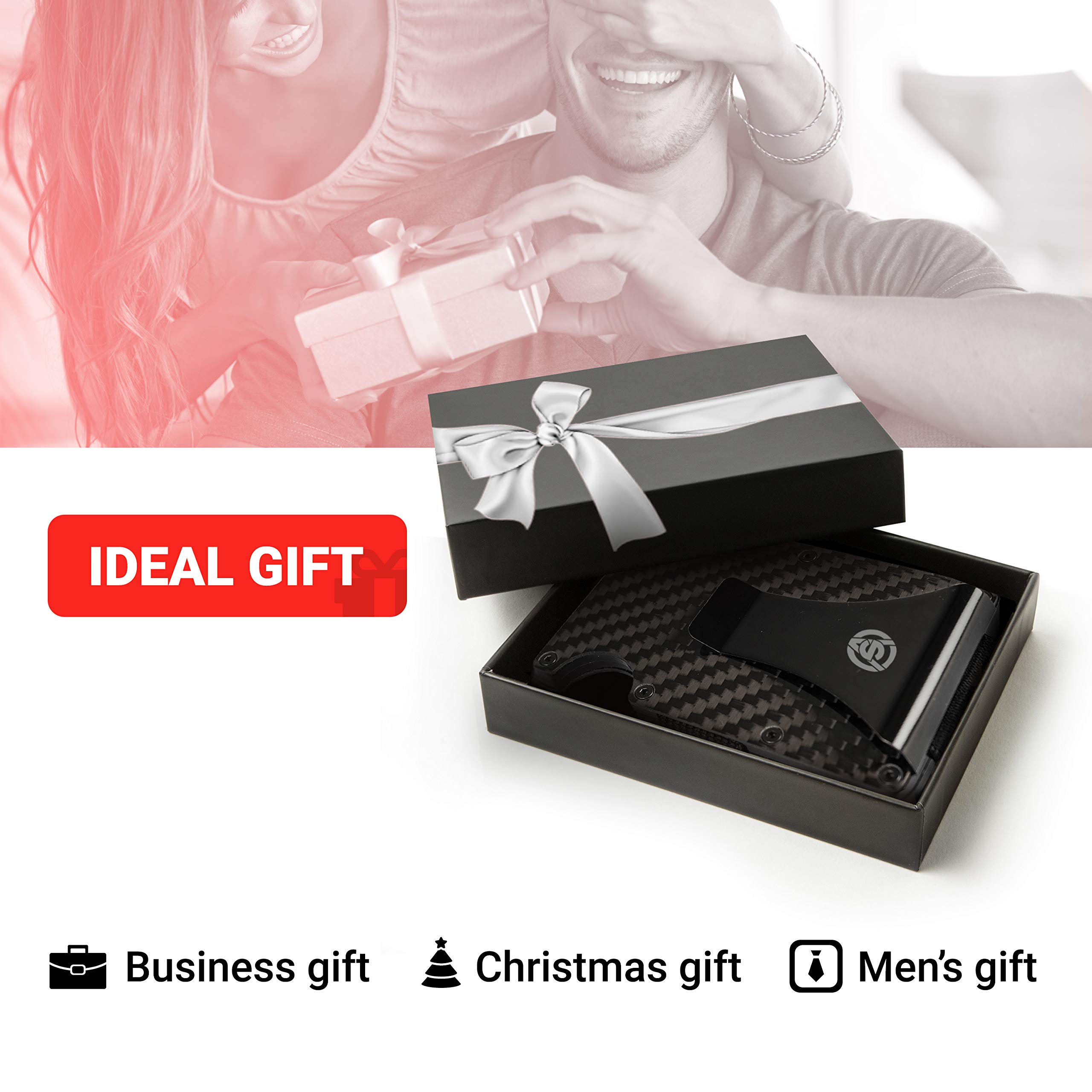 Carbon Fiber Wallet - Minimalist Wallet - Money Clip - RFID Wallets For Men - Credit Card Holder - Carbon Fiber Money Clip - Slim Wallet - Aluminum Wallet - RFID Clip Wallet - 2018 Upgraded Version