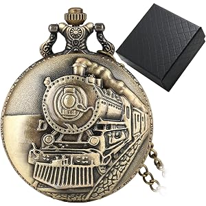 YIHAOYH Vintage Bronze Pocket Watch for Men Roman Numerals Scale Pocket Watches with Chain Christmas Birthday Gifts