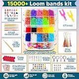 DasKid 15000+ Loom Bands Kit Vibrant Colors Craft Set with Beads Tools Box view 2