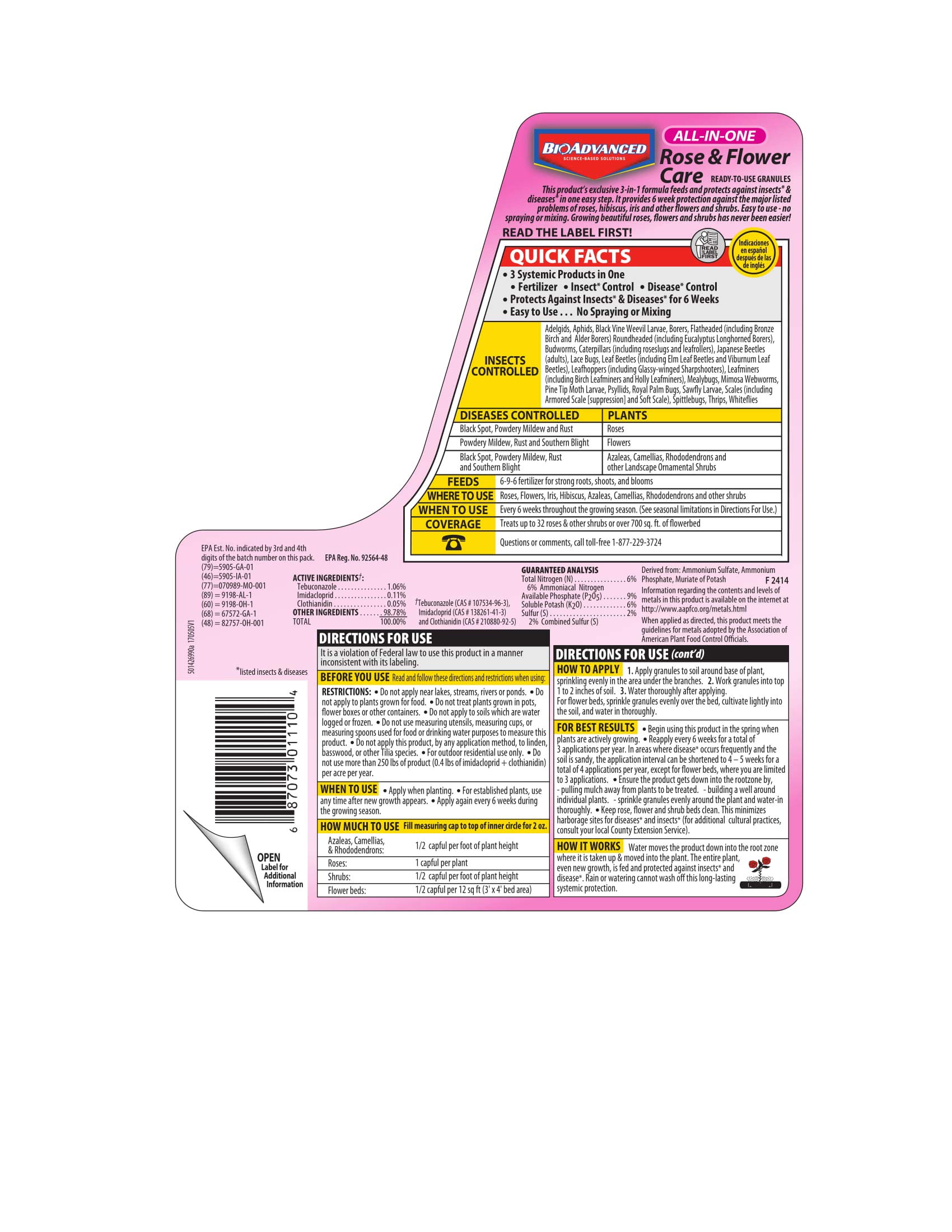Bayer Advanced 701110A All in One Rose and Flower Care Granules, 4