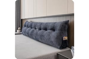 ZOEMO Large Bolster Triangular Headboard Wedge Backrest Positioning Support Bed Rest Reading Pillows Headboard Wedge Pillows for Day Bed Bunk Bed with Removable Cover, California King(71x8x20 Inches)