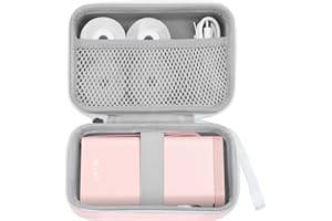 Nelko Genuine Case Compatible P21 Label Maker, Compatible with Most Mini Label Printers, for Labeler Makers & Labeling Tapes, Box with Mesh Pocket for Batteries Accessories (Case Only), Pink