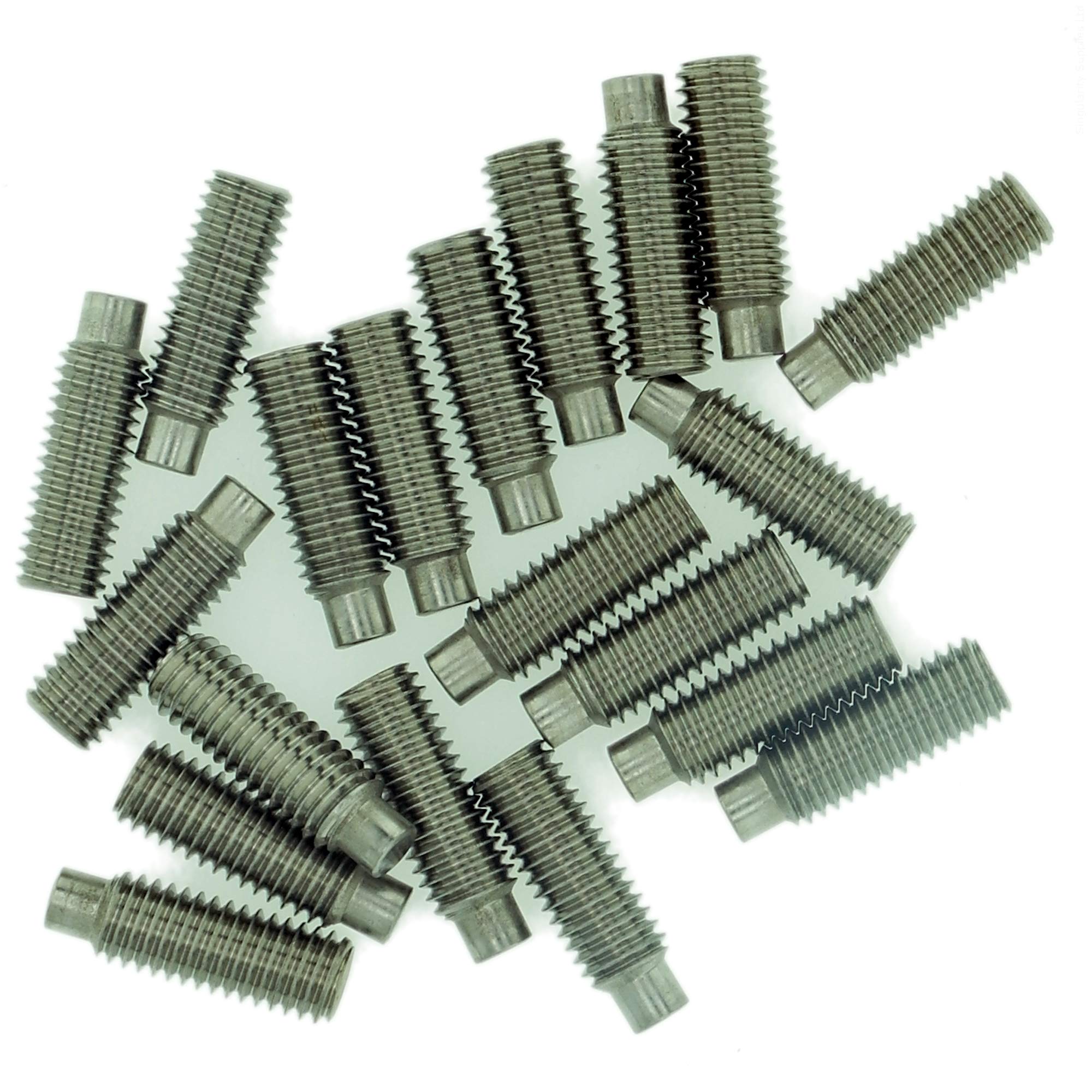 M2 (2mm x 6mm) Hex Socket Grub Screw (Dog Point) - Stainless Steel (A2) (Pack of 20)