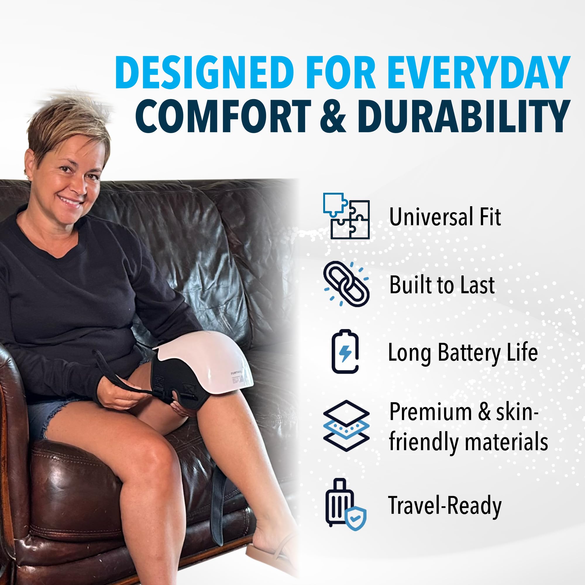 FORTHiQ Knee Massager Smart with Heat, Red Light and Massage Therapy, 3-in-1 Cordless, 2024 Updated Edition, Gifts for Grandma & Grandpa