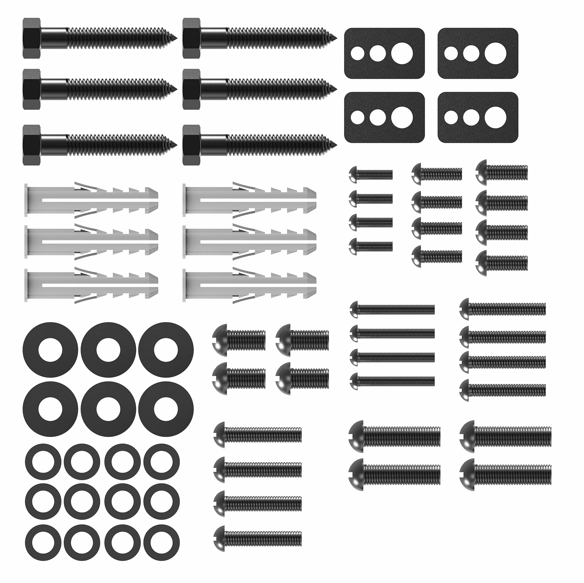 Conecto Vesa Screws Set, 66 Pieces, Ideal for TV Mounting, Black
