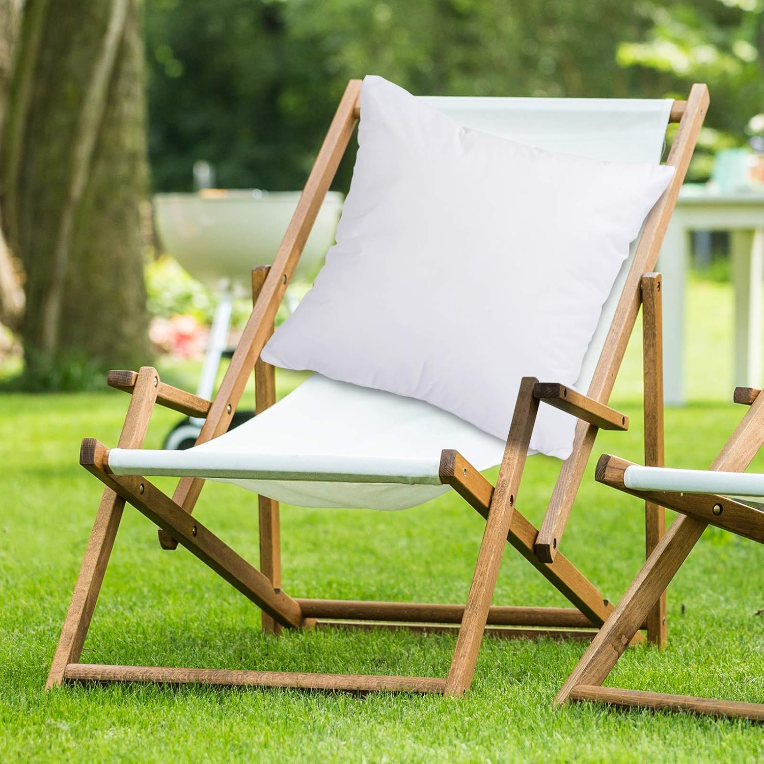 Fixwal 16x16 Inches Outdoor Throw Pillow Inserts, Square Form Couch Sham Cushion Stuffer Decorative Pillows for Bed Living Room Garden Patio Bench (White), Pack of 2: Kitchen & Dining