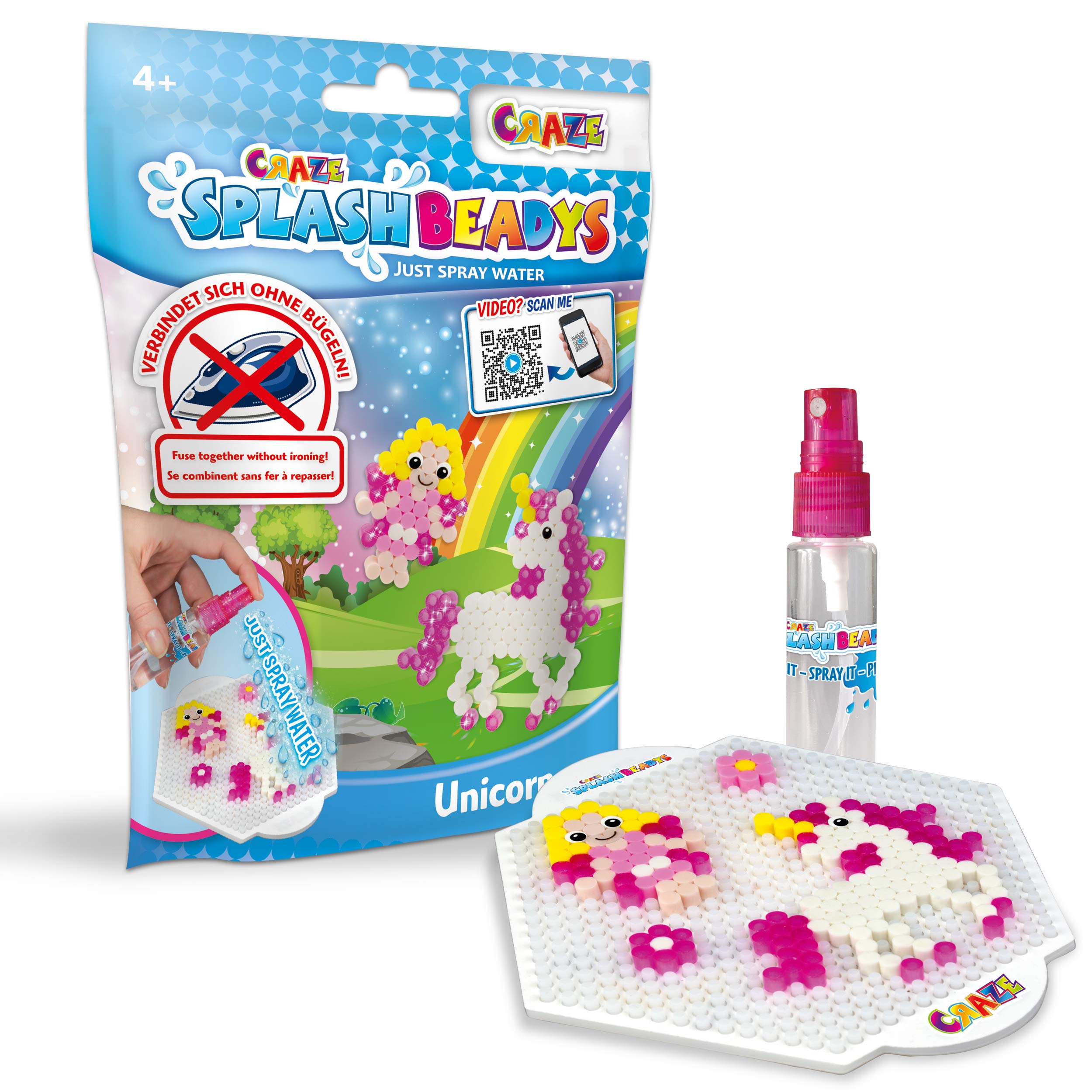 CRAZE Splash Beads 26076 Unicorn Foilbag Starter Pack Ironing Beads Set for Crafting Water Beads in Beautiful Colours