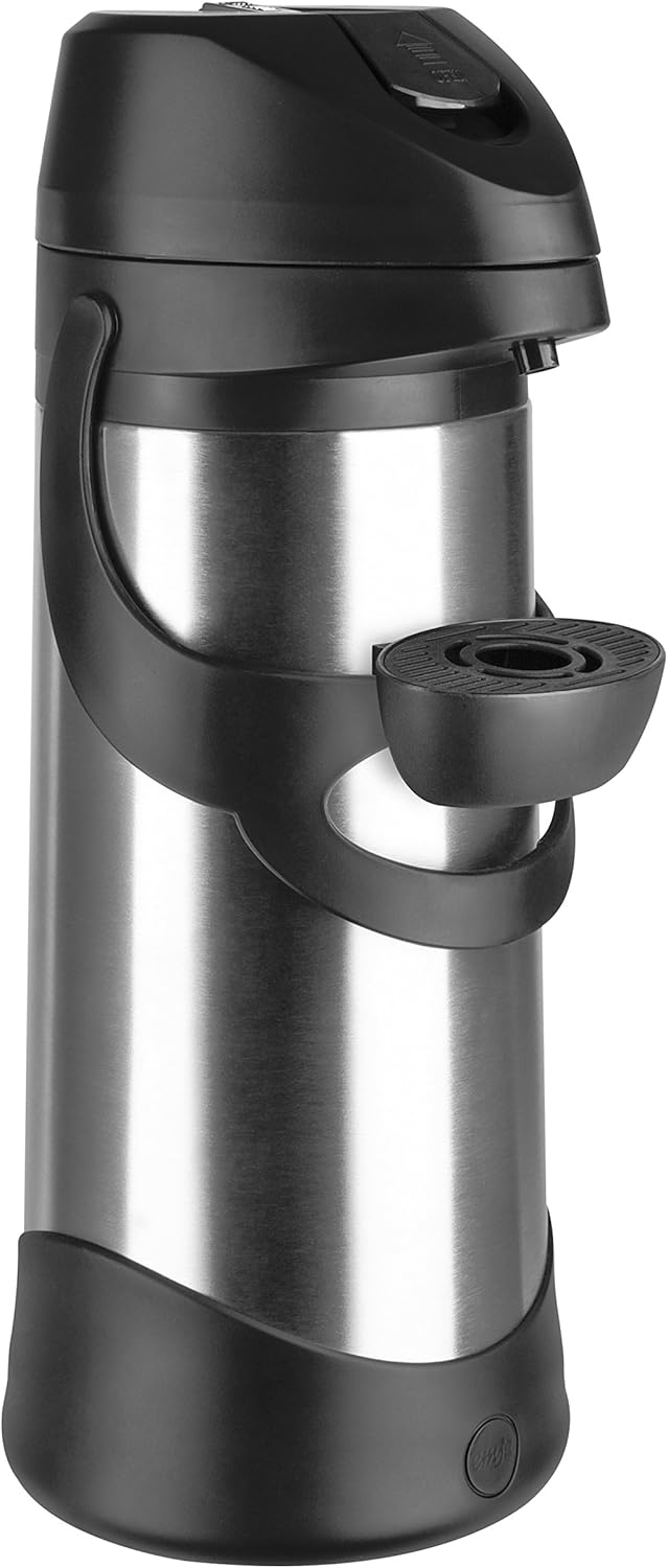 Emsa 500833 Pump-Isolierkanne, 3 Liter, Edelstahl/Schwarz, Presto