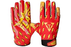 TAQCHA Thunder Football Gloves – High-Performance Receiver Gloves with Ultra-Sticky Grip, Lightweight & Durable Design – Ideal for Youth & Adults, Weather Conditions