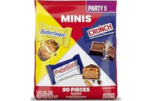 Butterfinger, CRUNCH and Baby Ruth Minis, Assorted Candy Bars, Great for Sharing, Bulk 90 Count Variety Pack, 32.4 oz