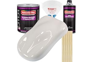 Restoration Shop - Oxford White Acrylic Urethane Auto Paint - Complete Gallon Paint Kit - Professional Single Stage High Gloss Automotive, Car, Truck Coating, 4:1 Mix Ratio, 2.8 VOC