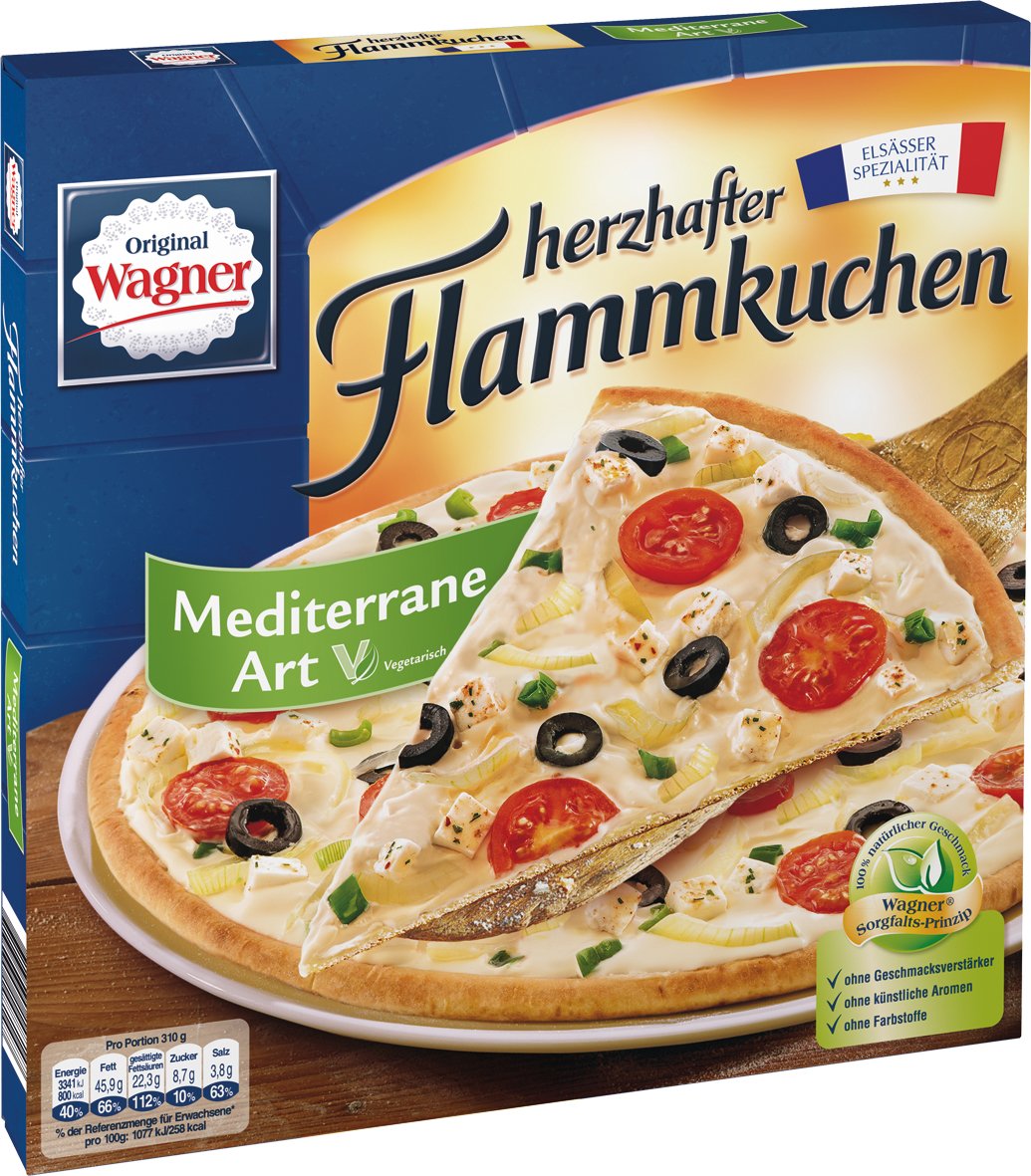 Wagner Mediterrane Art Vegetarisch Flammkuchen, 1er Pack (1 x 310 g ...