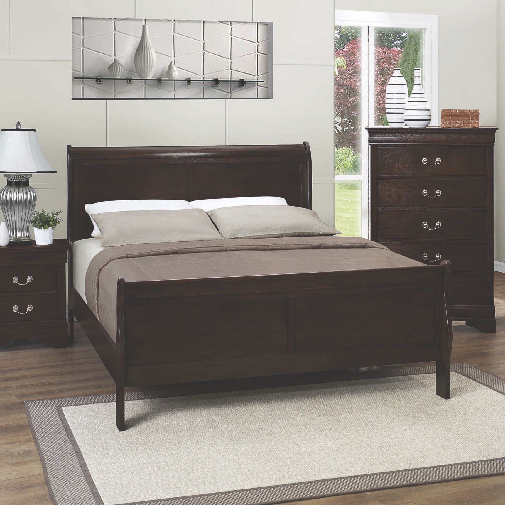 Coaster Home Furnishings Louis Philippe Eastern King Panel Sleigh Bed Cappuccino. COLOR MAY DIFFER FROM PHOTO.