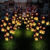 BeHiller Fall Decor Solar Garden Lights Outdoor for Thanksgiving Decorations,4PACK 80LED Pumpkin Maple Leaf Tree with Friendsgiving Gifts,Solar Fall Decor Lights for Home/Garland/Thanksgiving Day