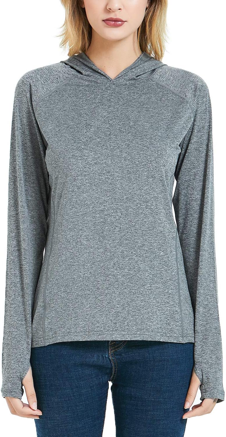 Women's UPF 50+ Sun Protection Hoodie Long Sleeve T-Shirt for Running, Fishing, Hiking