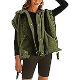 Yeokou Women's Fleece Vest Casual Sleeveless Button Down Winter Warm Sherpa Jacket with Pockets