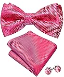 Barry.Wang Pink Bow Ties for Men Pre-tied Bow Tie