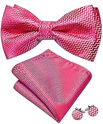 Barry.Wang Pink Bow Ties for Men Pre-tied Bow Tie