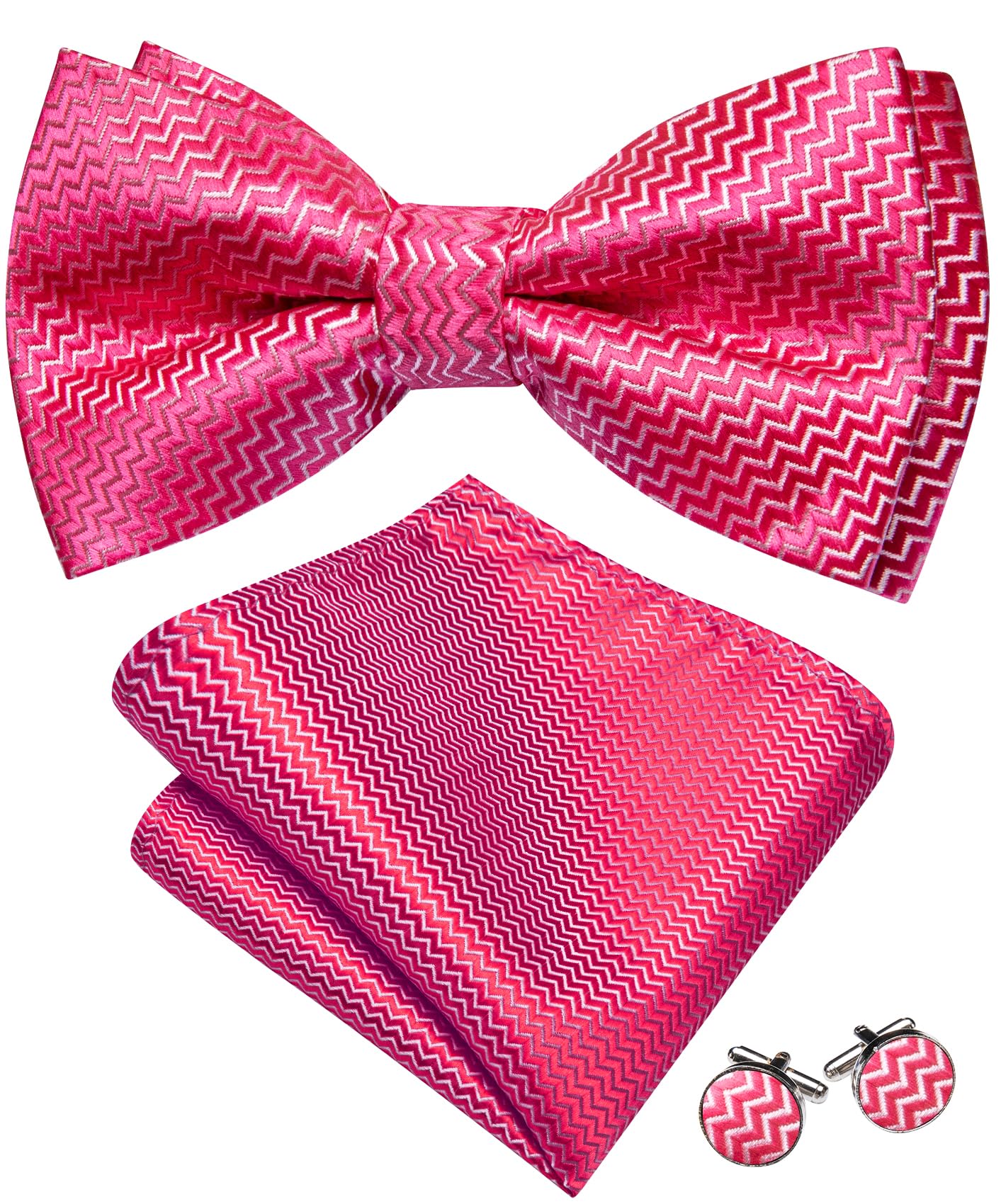 Barry.Wang Pink Bow Ties for Men Pre-tied Bow Tie