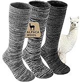 ORVYTHA 3 Pairs Alpaca Wool Boot Socks Men Women Thermal Warm Heavyweight Thick Socks Winter Hunting Hiking, Moisture Wicking