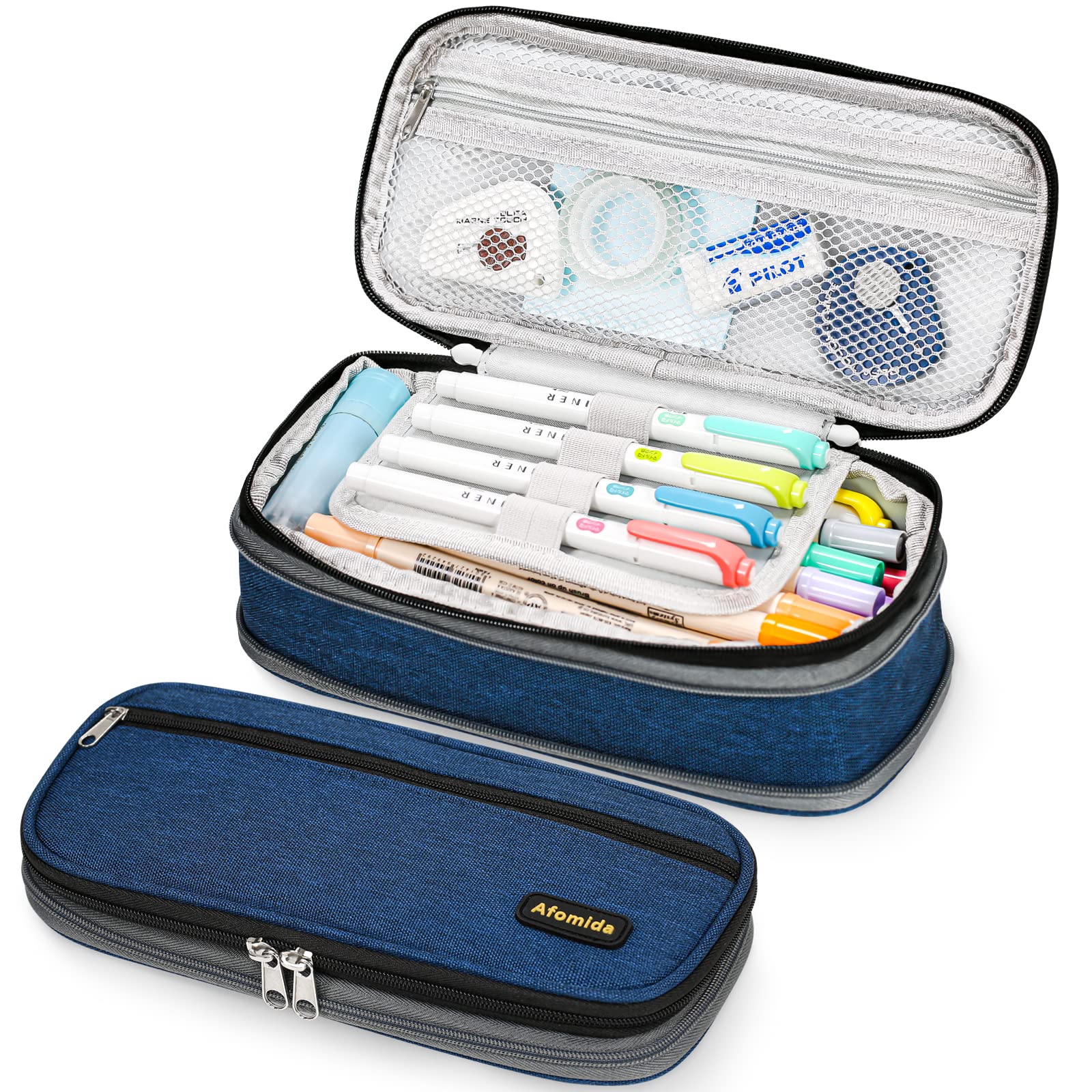 Afomida Large Pencil Case Big Capacity Pencil Cases Stationery Pen Bag Makeup Bag School High Capacity Storage Pencil Bag Pencil Pouch Portable Gift for Office School Teen Girls Boys Students