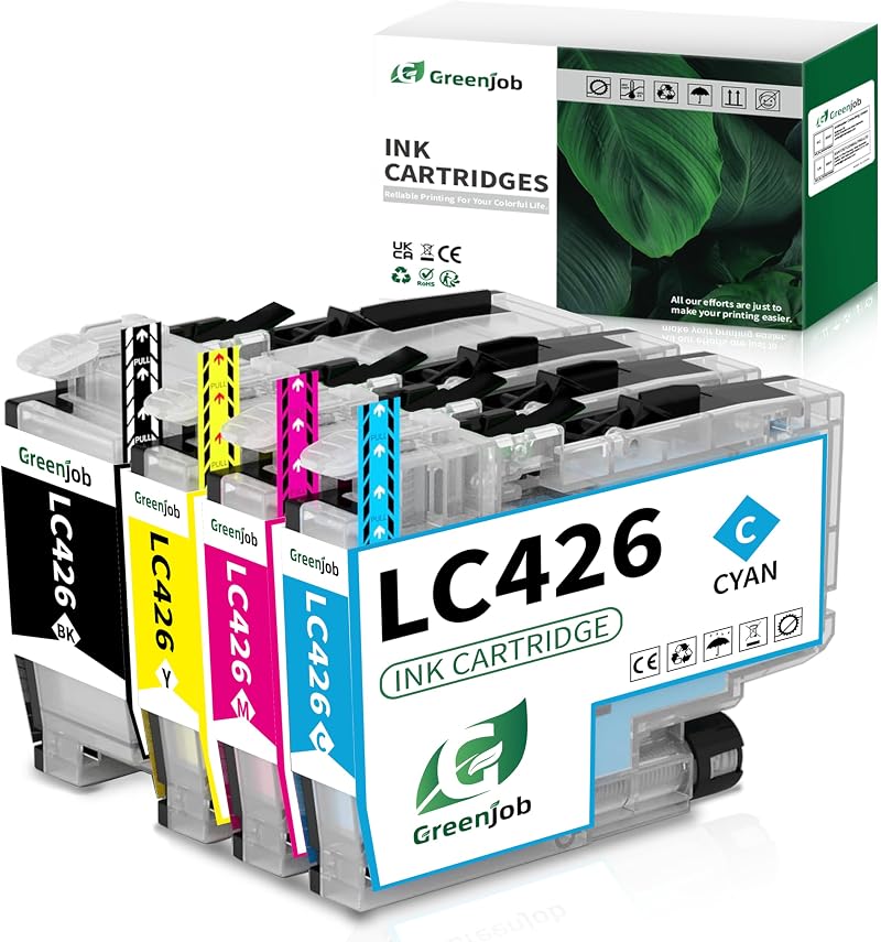 Greenjob LC426 Ink Cartridges 4-Pack for Brother LC-426 LC-426XL MFC-J4335DW