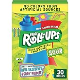 Fruit Roll-Ups Sour Variety Pack Fruit Flavored Snacks, 15 oz, 30 ct | Blue Razzberry &amp; Berry Punch Sour Flavors, Gelatin Free, Good Source of Vitamin C, Tongue Tattoos