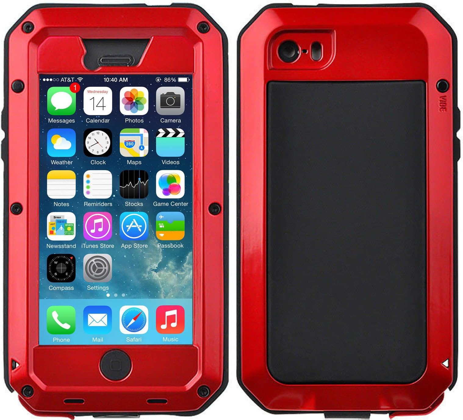 iPhone 8 Plus Case, Purpplex Full Body Protective Shockproof Dustproof Waterproof Luxury Aluminum Alloy Metal Gorilla Glass Cover Case for Apple iPhone 8 Plus/iPhone 7 Plus - Red