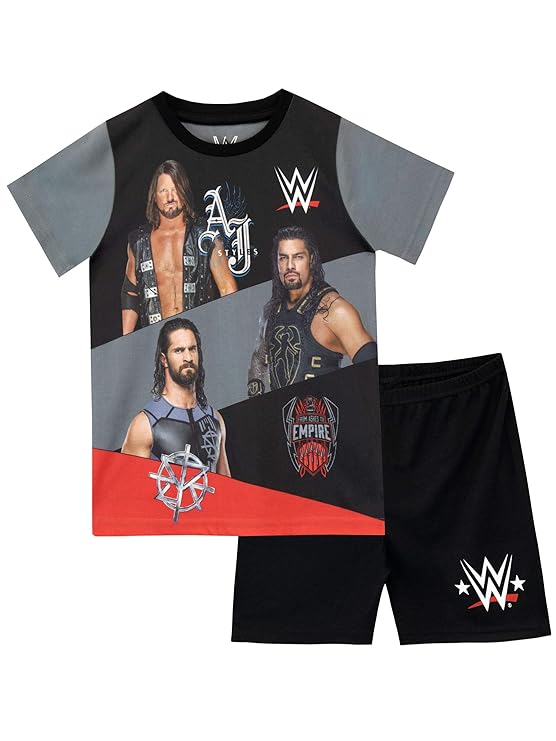 Buy WWE Boys' World Wrestling Entertainment Pajamas Size 14 Black at
