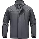 MAGCOMSEN Men's Tactical Jacket Water Resistant 6 Pockets Softshell Fleece Lining Hiking Winter Jacket Windbreaker Outwear